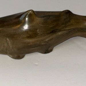 Vintage Salmon Stone Sculpture 7 inch